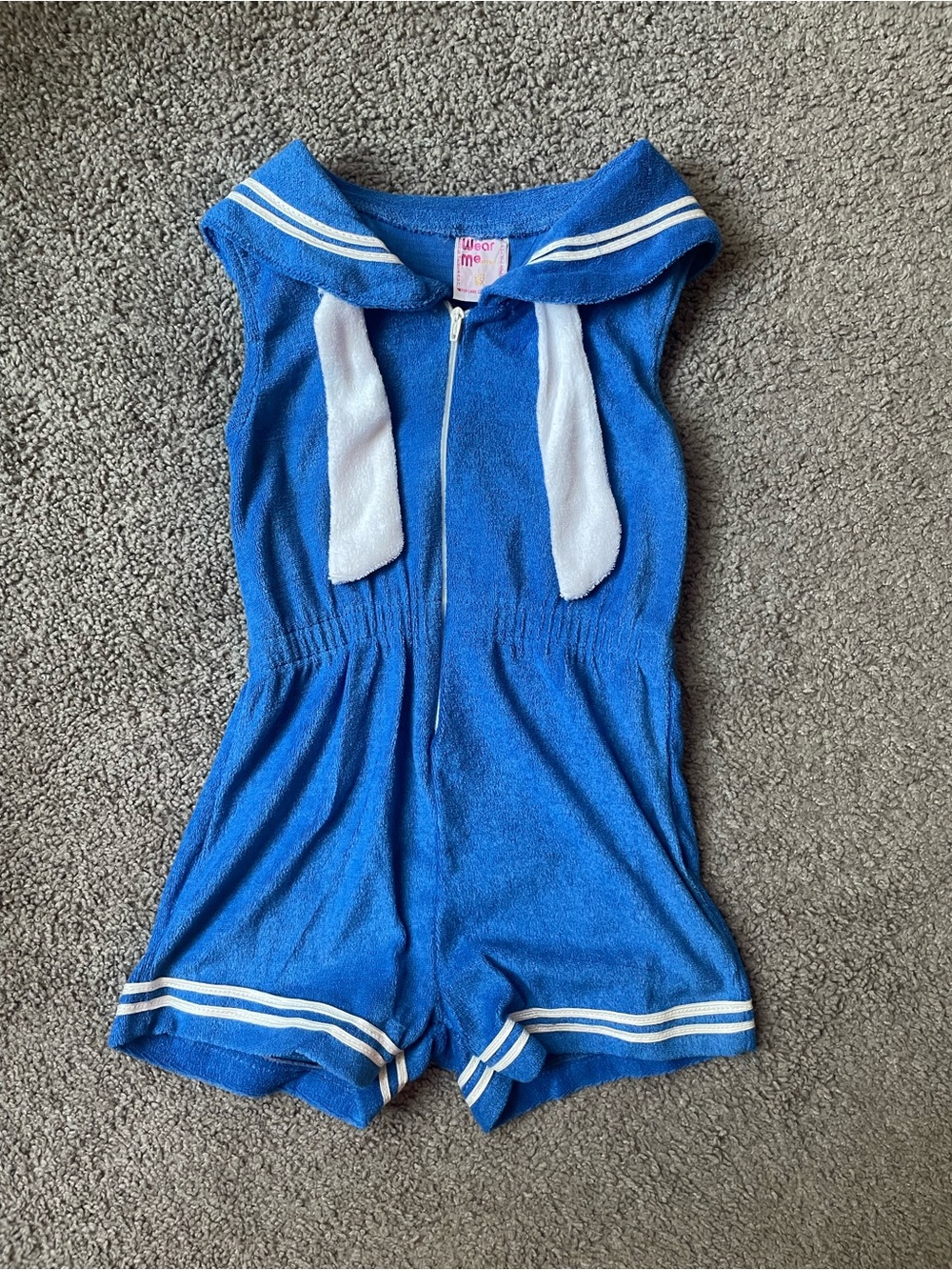 Blue Sailor-Style One-Piece Romper